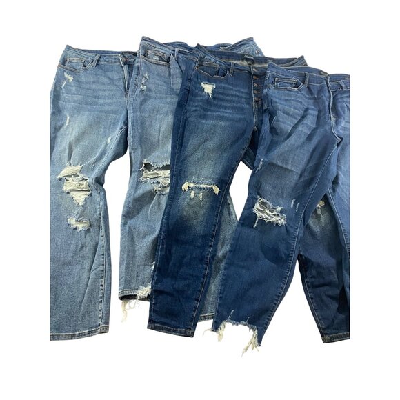 Judy Blue Denim - Judy Blue Women's Bundle Of Blue Bootcut/Boyfriend Fit/Skkinny Fit Jeans - 20W